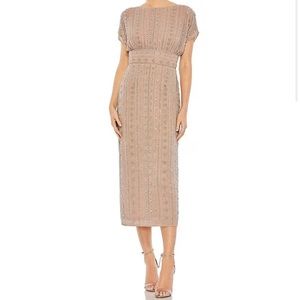 Mac Duggal Beaded Chiffon midi dress